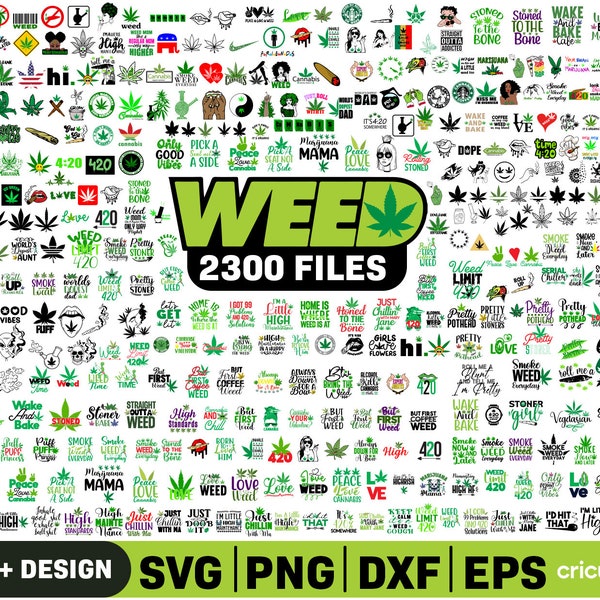 1500+ Weed Svg, Stoner Svg Bundle, Marijuana Svg, Weed Quotes Svg, Smoking Svg, 420 Svg, Vector, Svg For Cricut, Layered Files, Instant