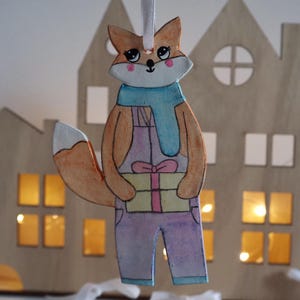 Handmade Fox Wall Hanging – Woodland Nursery Decor, Cottagecore Animal Ornament,  Baby Room Gift, Hand-Painted Air Dry Clay Fox Art