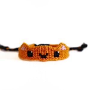 Orange Cat Friendship Bracelet: Handmade Adjustable Animal Jewelry