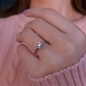 Diamond Solitaire Ring, Unique Diamond Engagement Ring, Women Wedding Gold Ring, Handmade Proposal Ring, Promise Ring, Anniversary Gift