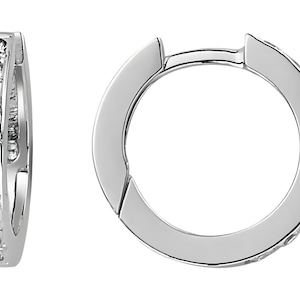 Petites créoles en or pavées de diamants, créoles minimalistes en or Huggie, boucles d'oreilles délicates en pierres précieuses, boucles d'oreilles élégantes de tous les jours, cadeau femme