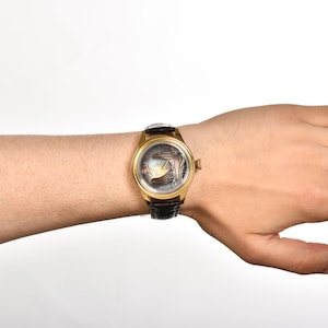 Stunning Micro Hand Painted Horses Unisex Watch, Handmade Genuine Leather Analog Watch, Animal Painted Luxury Watch, Boyfriend Gift