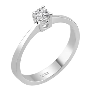 18K Gold Solitaire Ring, Women Engagement Ring, Handmade Proposal Ring, Unique Diamond Promise Ring, Dainty Jewelry, Anniversary Gift