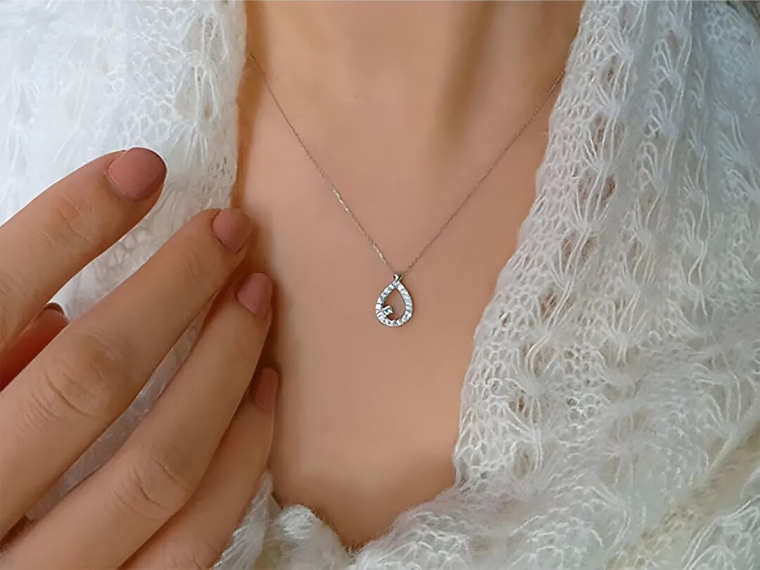 Cleopatra Diamond Drop 14K Necklace