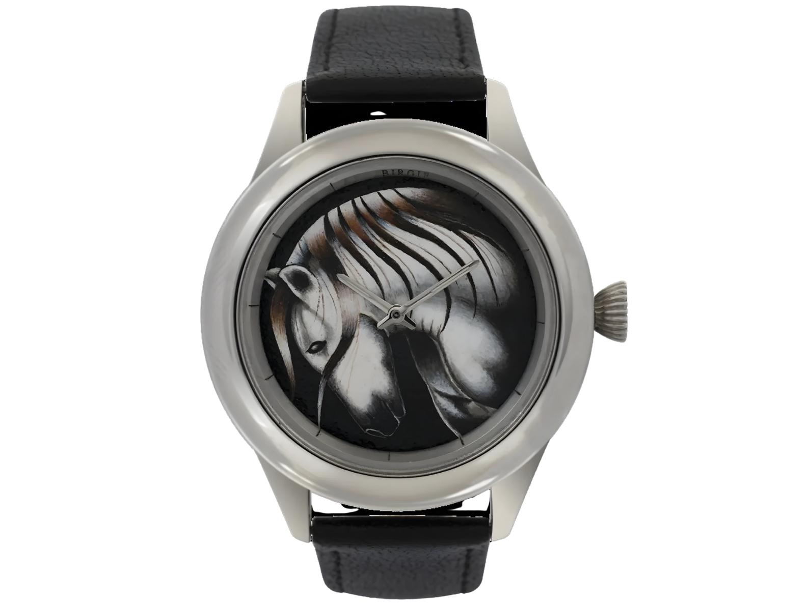 Stunning Cob Gypsy Painted Men Watch, Genuine Leather Analog Watch ...