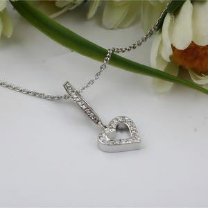 Dainty Diamonds Pave Heart Necklace, 8K Solid Gold Women Heart Necklace, Minimalist Gesmtone Necklace, Unique Tiny Necklace, Girlfriend Gift