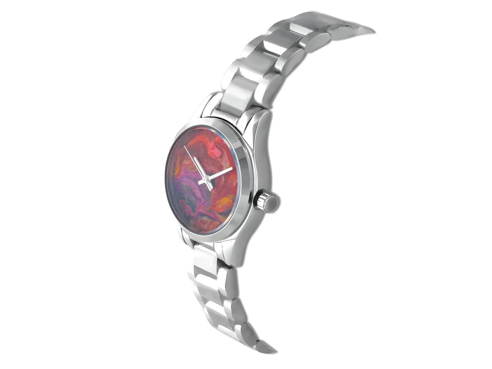 Abstract Artwork Women Watch, Colorful Micro Hand Painted Watch ...