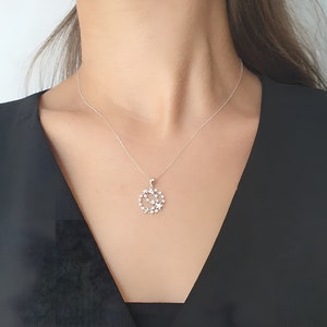 Delicate Diamond Stars Necklace, Unique Celestial Necklace, 14K Gold Gemstone Necklace, Women Statement Necklace, Dainty Jewelry, Wife Gift