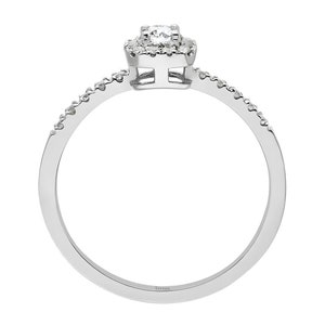 Diamond Engagement Ring, 14K Solid Gold Square Proposal Ring, Women ...