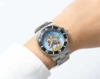 Luxury Knight of Malta Hand Painted Men Watch, Unique Design Analog Wristwatch, Handmade Stainless Still Waterproof Watch, Husband Gift