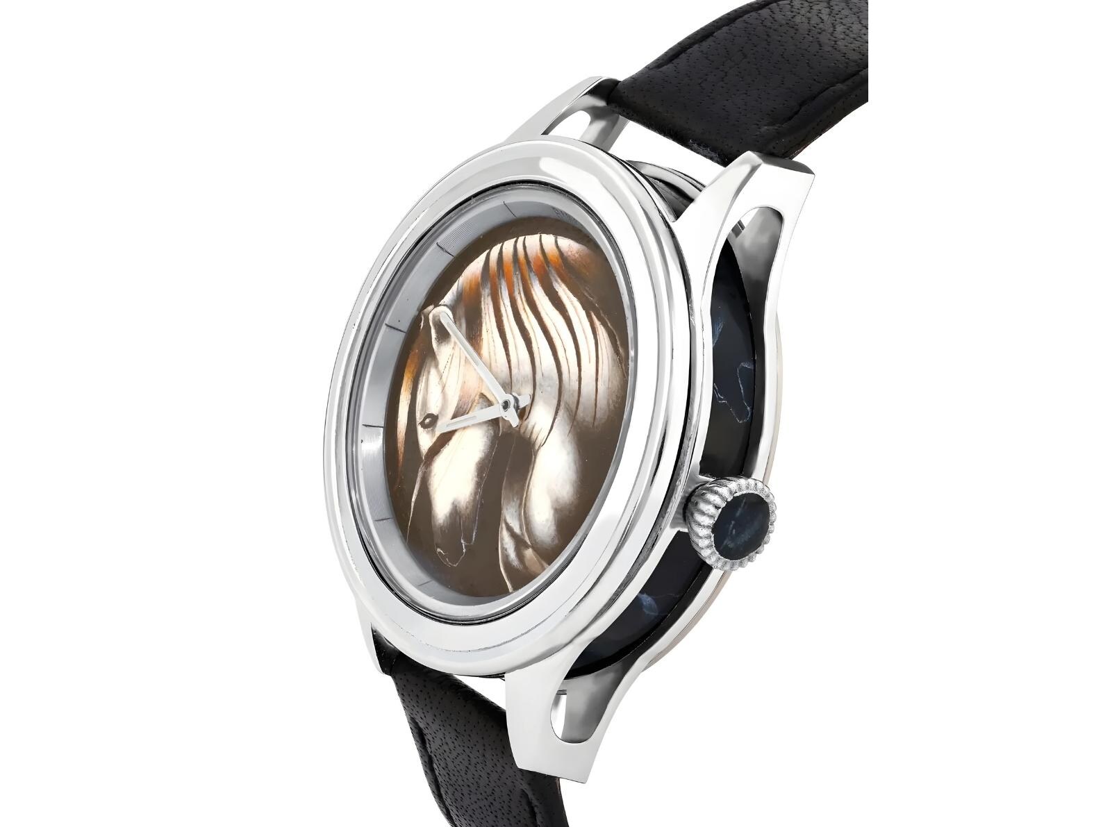 Stunning Cob Gypsy Painted Men Watch, Genuine Leather Analog Watch ...