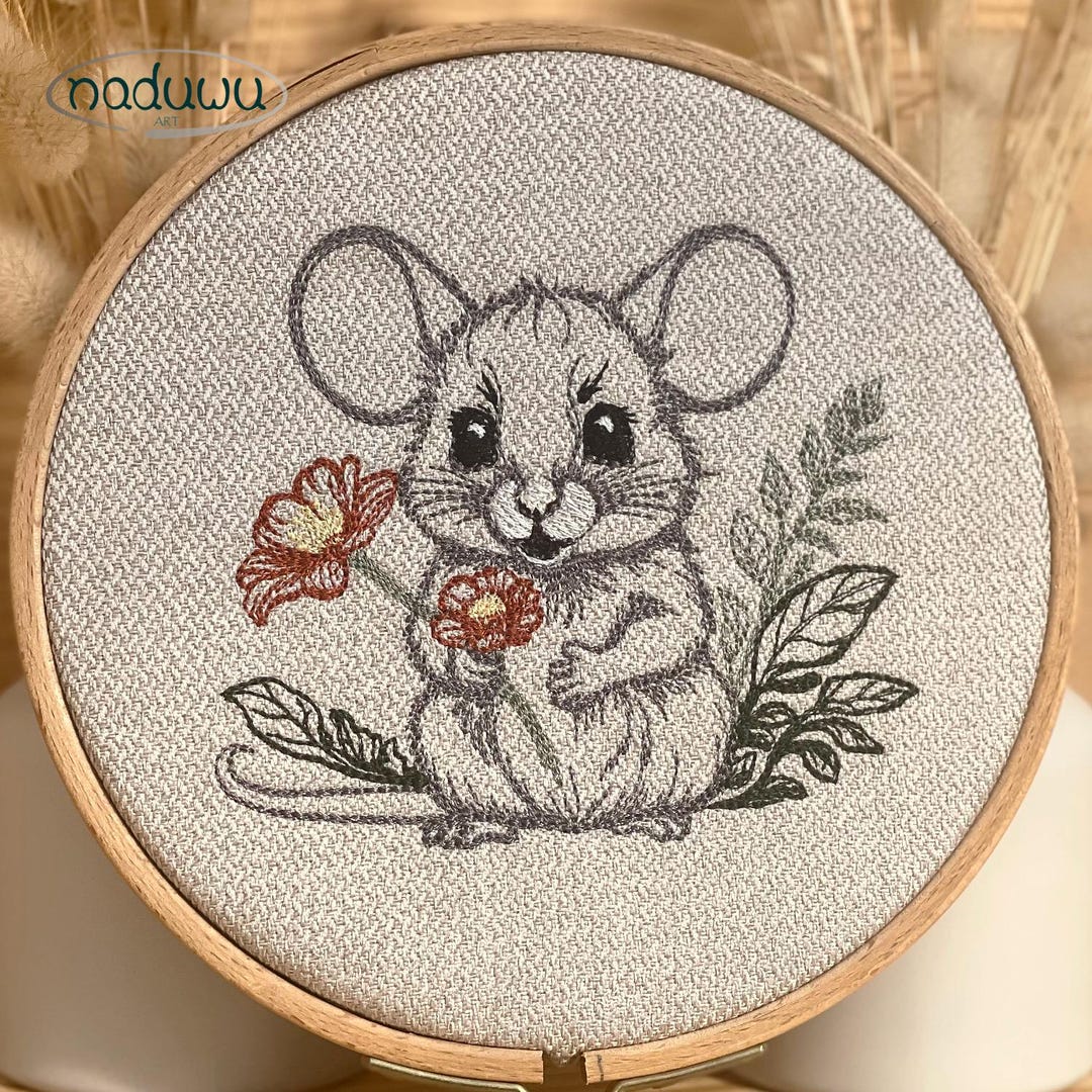 Embroidery File Garden Mouse Set 6 Sizes, Mouse Scribble From 3.1x3 ...