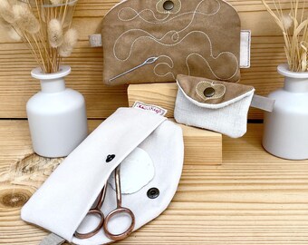ITH bag embroidery designs set, ITH case for needle, thread and small items in 4x4 and 5x7, In the hoop Needle Bag, machine embroidery
