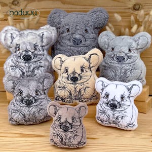 Embroidery Design Wombat "Wombi" Plushie Set with 7 Sizes, ITH Stuffie, In The Hoop Machine Embroidery File