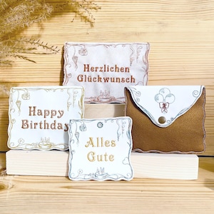 ITH embroidery file birthday set, ITH gift envelope 5''x7'' and 6.3’’x10.2’’, gift tag 4''x4'', machine embroidery, birthday embroidery