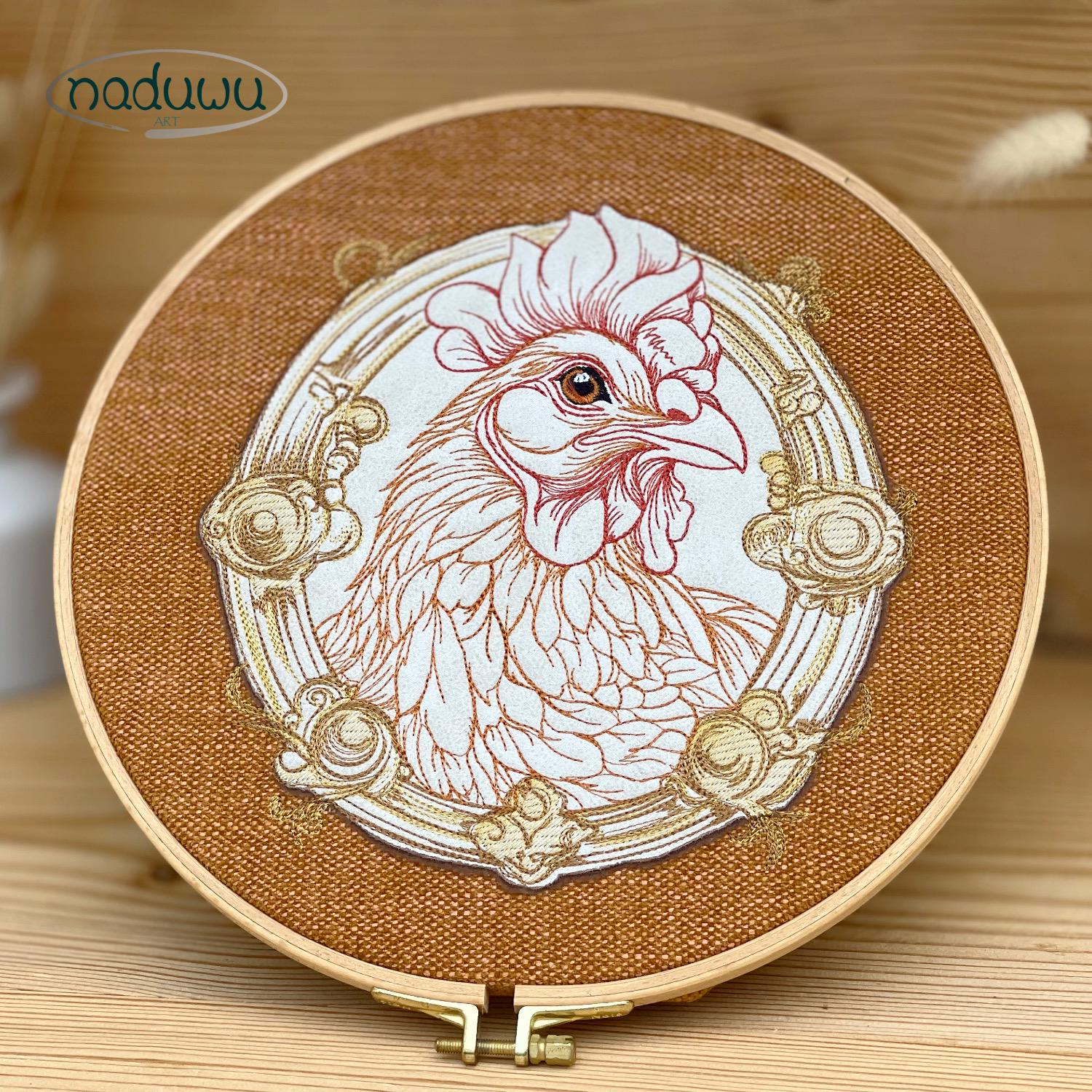 Embroidery File Chicken Button Set With 7 Sizes, 3D Chicken Embroidery ...