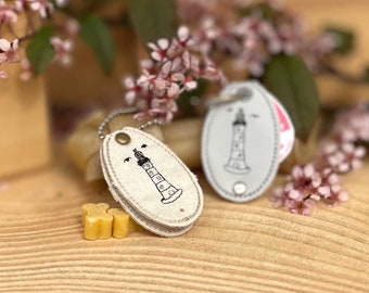 Dog Tag Tag Embroidery File Lighthouse Tag In The Hoop Keychain Embroidery Design Maritim ITH Machine Embroidery Taschenbaumler