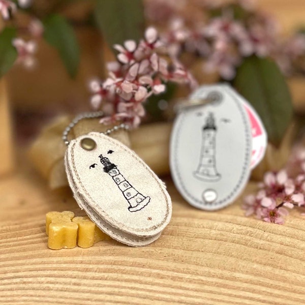 Dog Tag Tag Embroidery File Lighthouse Tag In The Hoop Keychain Embroidery Design Maritim ITH Machine Embroidery Taschenbaumler