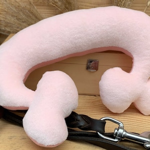 Neck pillow 8x14'' embroidery file ITH, one-piece cuddly pillow In The Hoop, pillow half roll in bone shape, dog toy machine embroidery