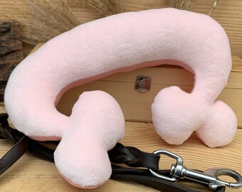 Neck pillow 8x14'' embroidery file ITH, one-piece cuddly pillow In The Hoop, pillow half roll in bone shape, dog toy machine embroidery