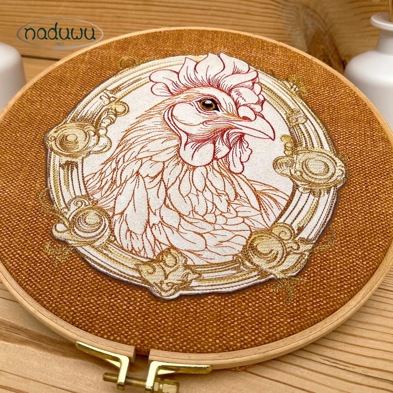 Embroidery File Chicken Button Set With 7 Sizes, 3D Chicken Embroidery ...