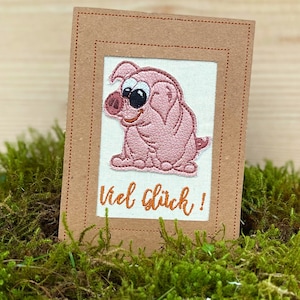 In the hoop postcard embroidery file pig plus full embroidery file