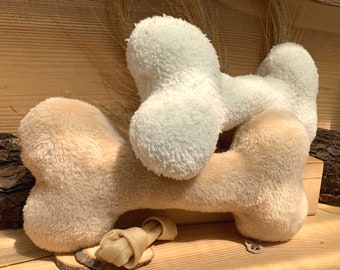 Jumbo bone 8x14&#39;&#39; embroidery file, bone stuffie as cuddly pillow In The Hoop, decorative bone or dog toy ITH bone pillow