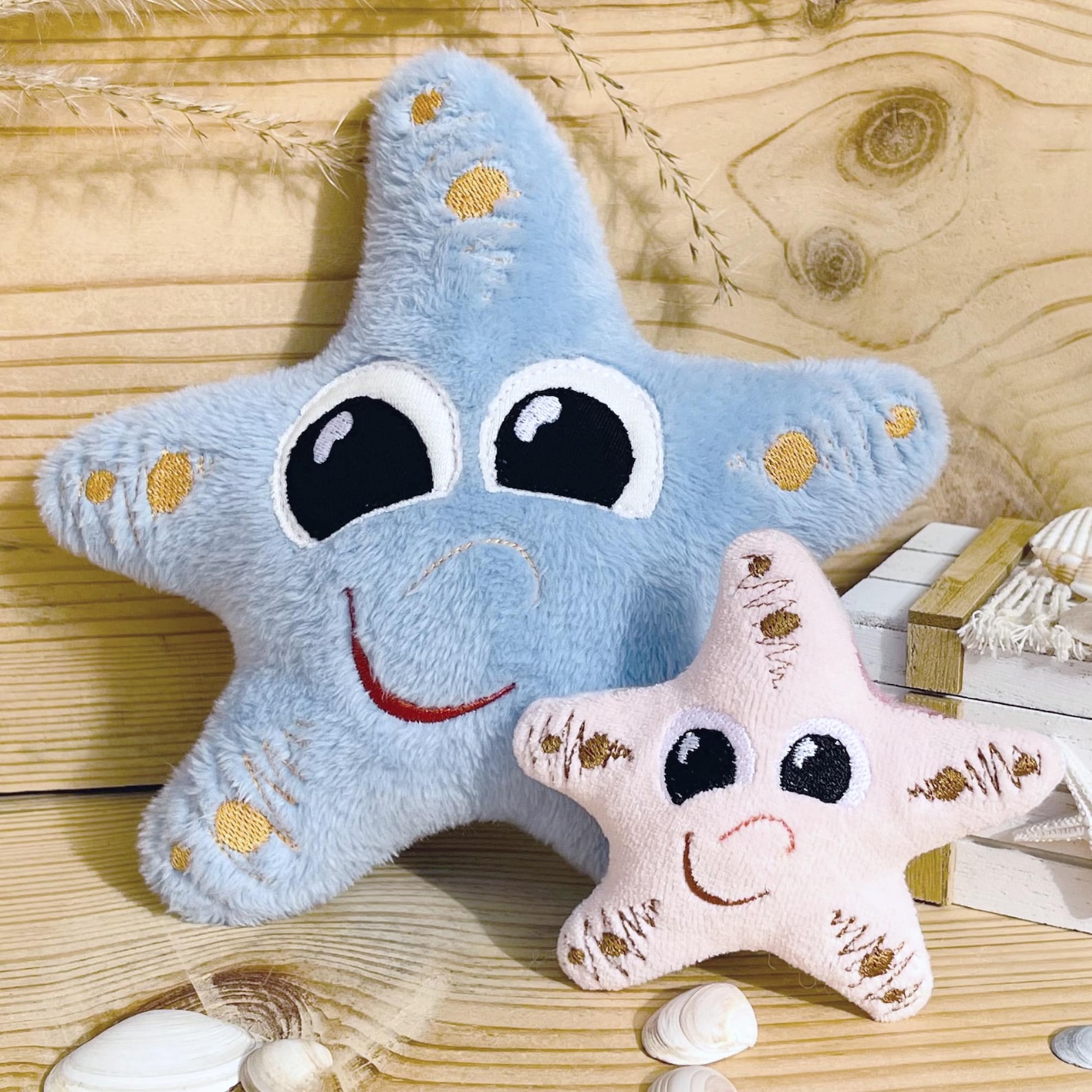 Embroidery File Starfish ITH Set, in the Hoop Star Cushion, 2 Variants ...