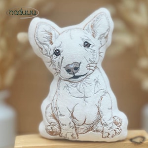Bully Stuffie Schnucki Embroidery 5.9x9inch, ITH embroidery Bull Terrier puppy, machine embroidery file