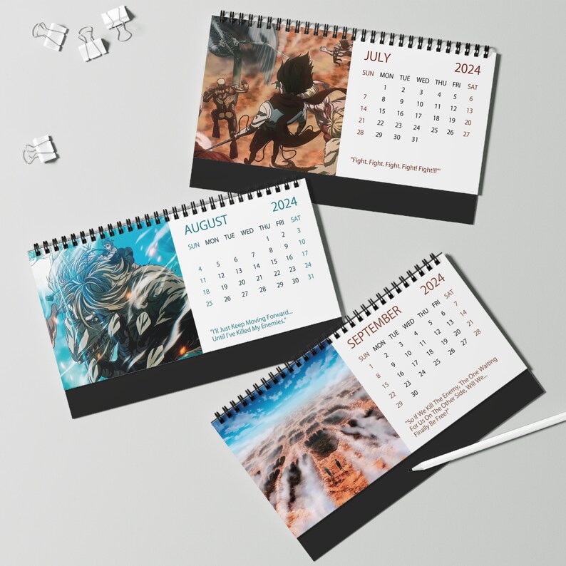 2024 Anime Manga Desk Calendar 2024 Desk Calendar 2024 Calendar Anime