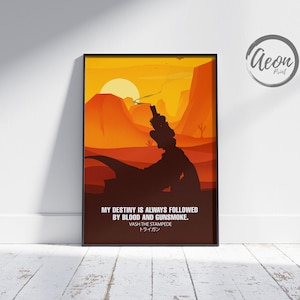 Blood and Gunsmoke _ Anime Manga Poster _ Minimalist Anime Poster _ Minimalist Poster _ Retro Vintage Art Print _ Wall Art Decor