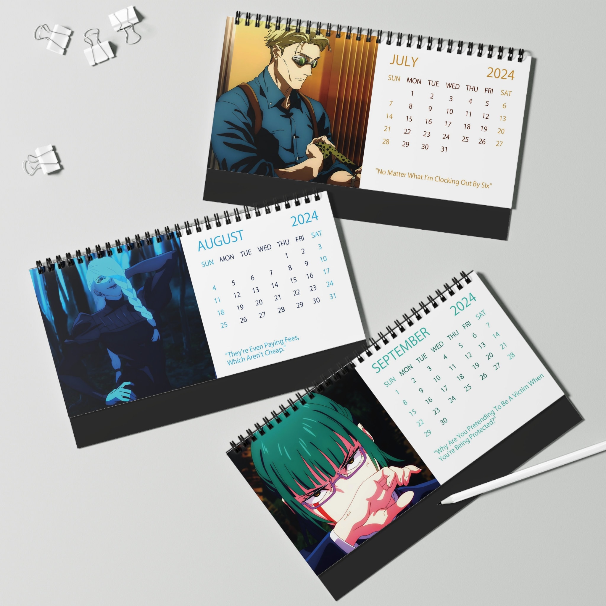 2024 Anime Desk Calendar 2024 Desk Calendar Anime 2024 Calendar