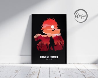 I Have No Enemies _ Anime Manga Poster _ Minimalist Anime Poster _ Minimalist Poster _ Retro Vintage Art Print _ Wall Art Decor