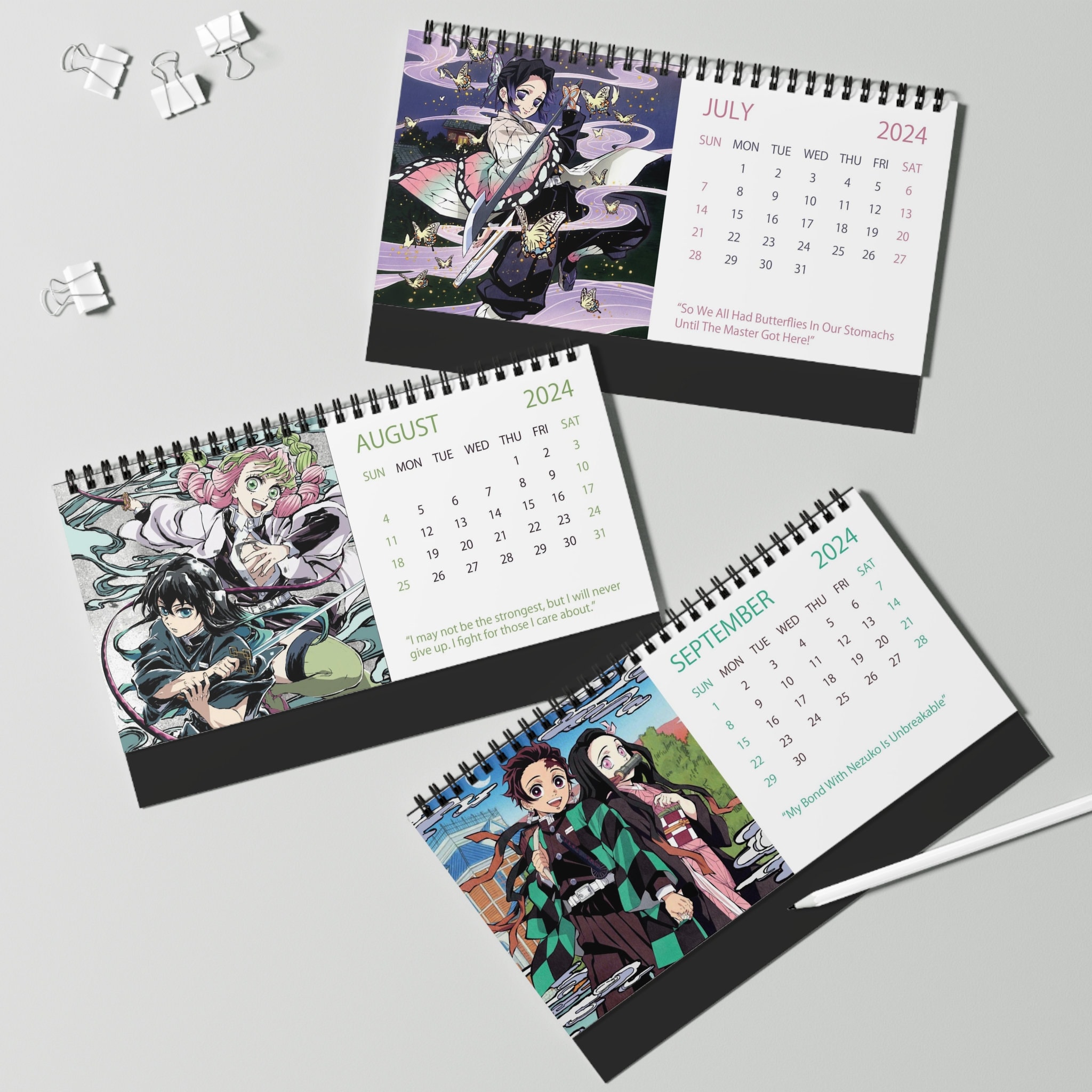 2024 Anime Desk Calendar 2024 Desk Calendar Anime 2024 Calendar