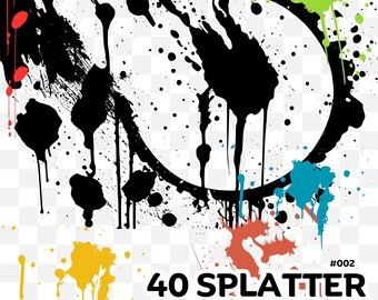 Ink Splatter SVG Files: 40 Dynamic Designs for Print on Demand (Commercial Use)