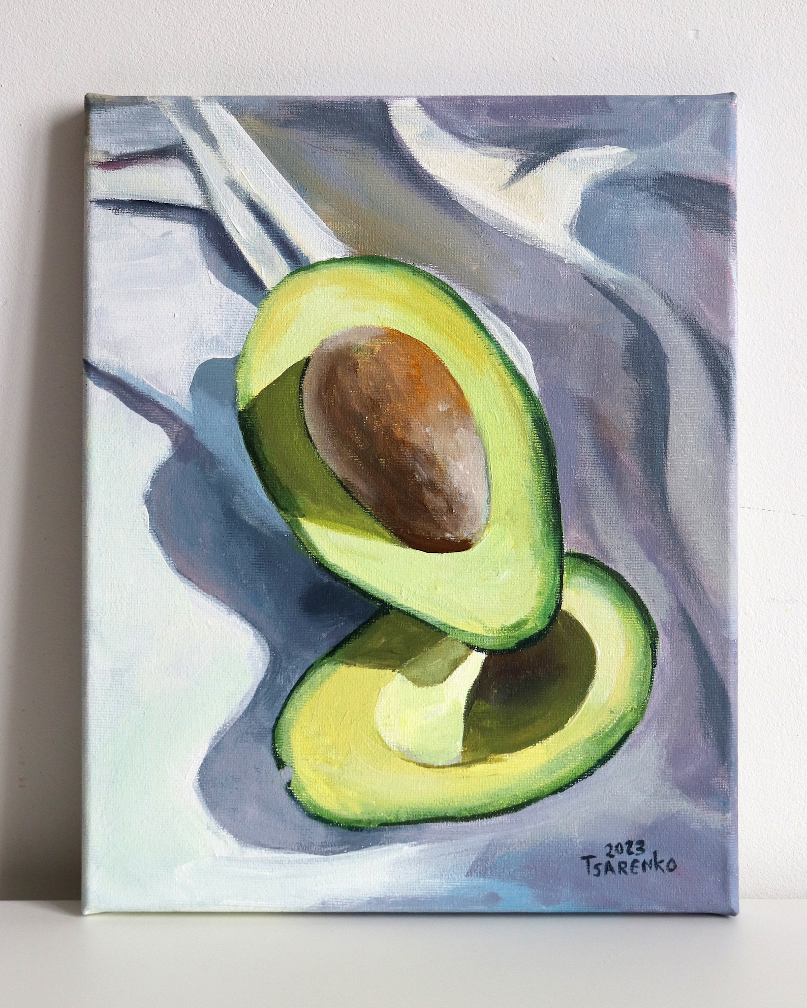 Avocado Acrylic Painting Original Art, Artwork - Etsy