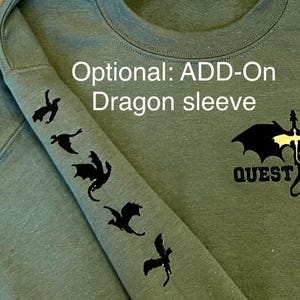 If you would like the dragons on the sleeve- please purchase that option in the "ADD-ON" section of the shop and put in the personalization section what color thread you would like