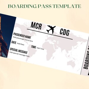 Boarding Pass template adventure customisable | Design | PDF Instructions | Downloadable | Christmas | Valentines | Birthday | High Quality