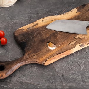 Rustic Walnut Cutting Serving Board – Handmade, Natural Wood, Perfect for Chefs, Cooks, and Food Lovers, Elegant Kitchen Decor
