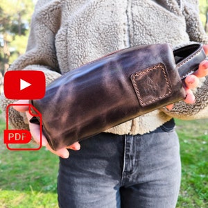 Large Dopp Kit - Men Toiletry Bag Pattern - Pdf Download - Leather Pattern - Travel Bag-PDF Leather Dopp Kit Pattern - Toiletry PDF - DIY