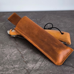 Leather Saw Sheath for Opinel and Bahco  Durable Handcrafted Leather Sheath for Compact Saws – Perfect Outdoor Tool Accessory and Protection