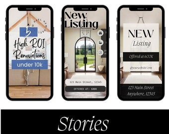 Real Estate Stories Template: 50 Editable Reels & Captions