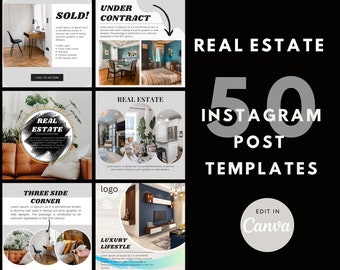 Realtor Instagram Post Templates: 50 Canva Designs