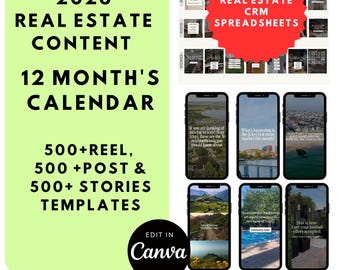 Real Estate Agent Social Media Toolkit 2026: 1500+ Posts & Calendar