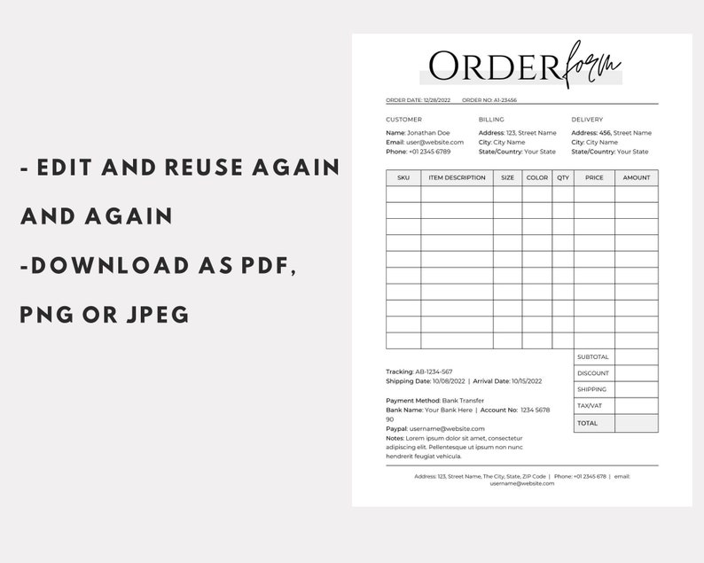 Line Sheet for Wholesale Price List Template Editable Etsy