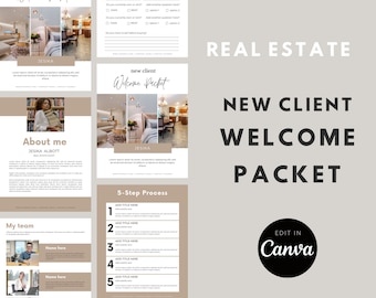 Real Estate New Client Welcome Packet: Canva Template (Digital Download)