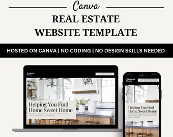 Realtor Website Template: Real Estate Marketing Canva Design