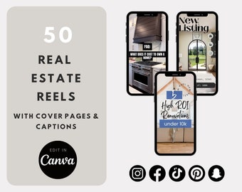 50 Real Estate Reels Templates: Editable Content (Word File)