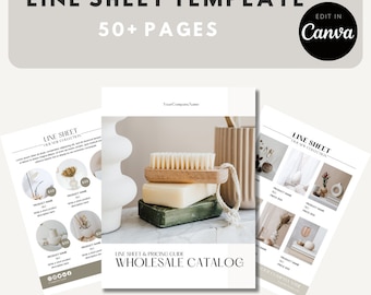 Wholesale Line Sheet Template: 50+ Page Product Catalog (Canva Editable, Digital Download)