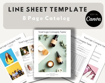 Editable Line Sheet Template: Wholesale Catalog, Price List (Canva)